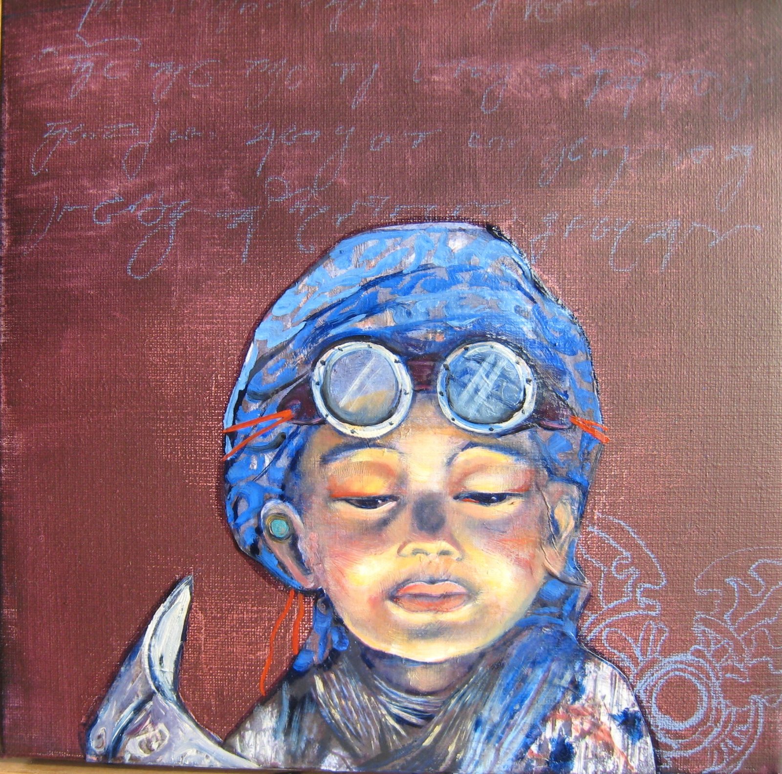 AKANE, gesso, oil & mixte